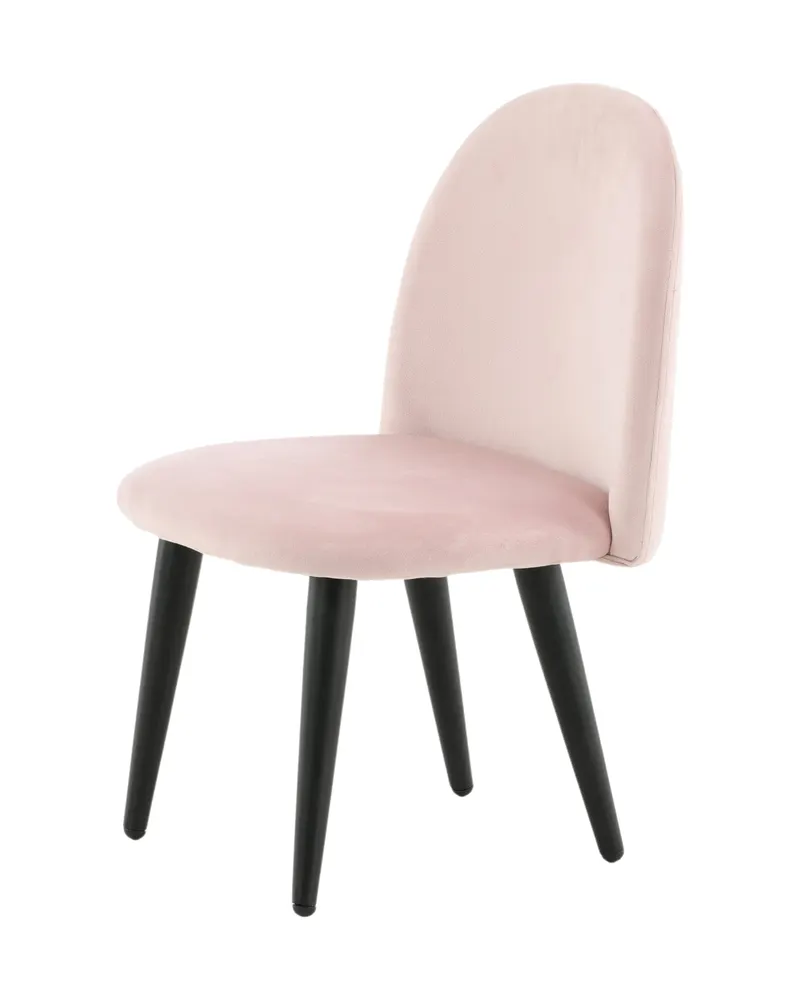 Velvet Kinderstuhl im 2er-Set aus Samt in Rosa, Gestell Schwarz, Ansicht 3