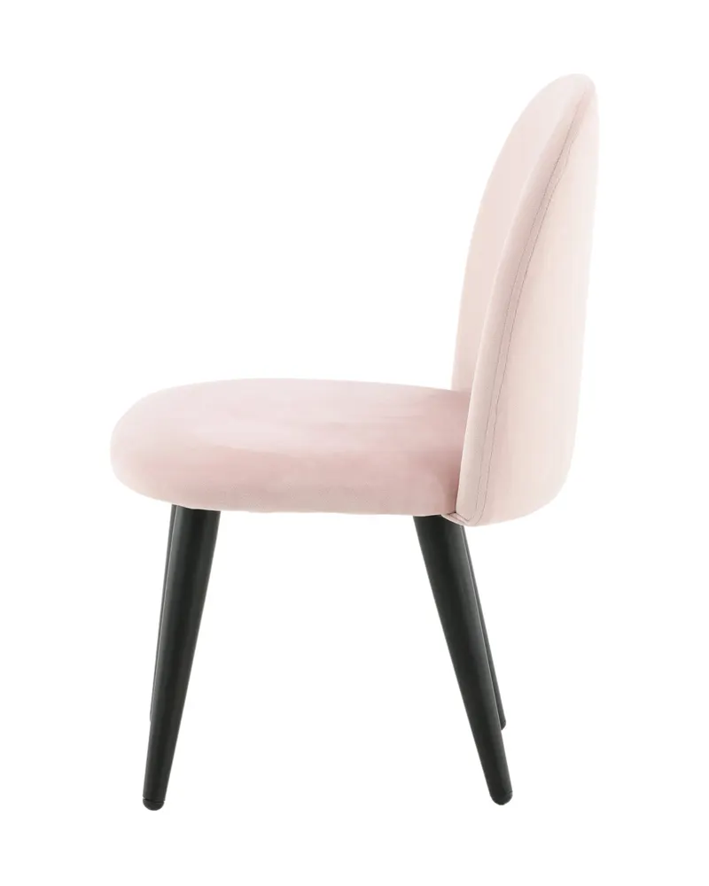Velvet Kinderstuhl im 2er-Set aus Samt in Rosa, Gestell Schwarz, Ansicht 4