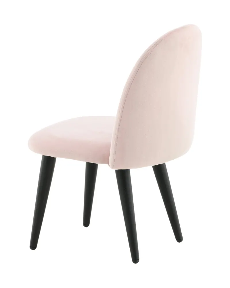 Velvet Kinderstuhl im 2er-Set aus Samt in Rosa, Gestell Schwarz, Ansicht 5