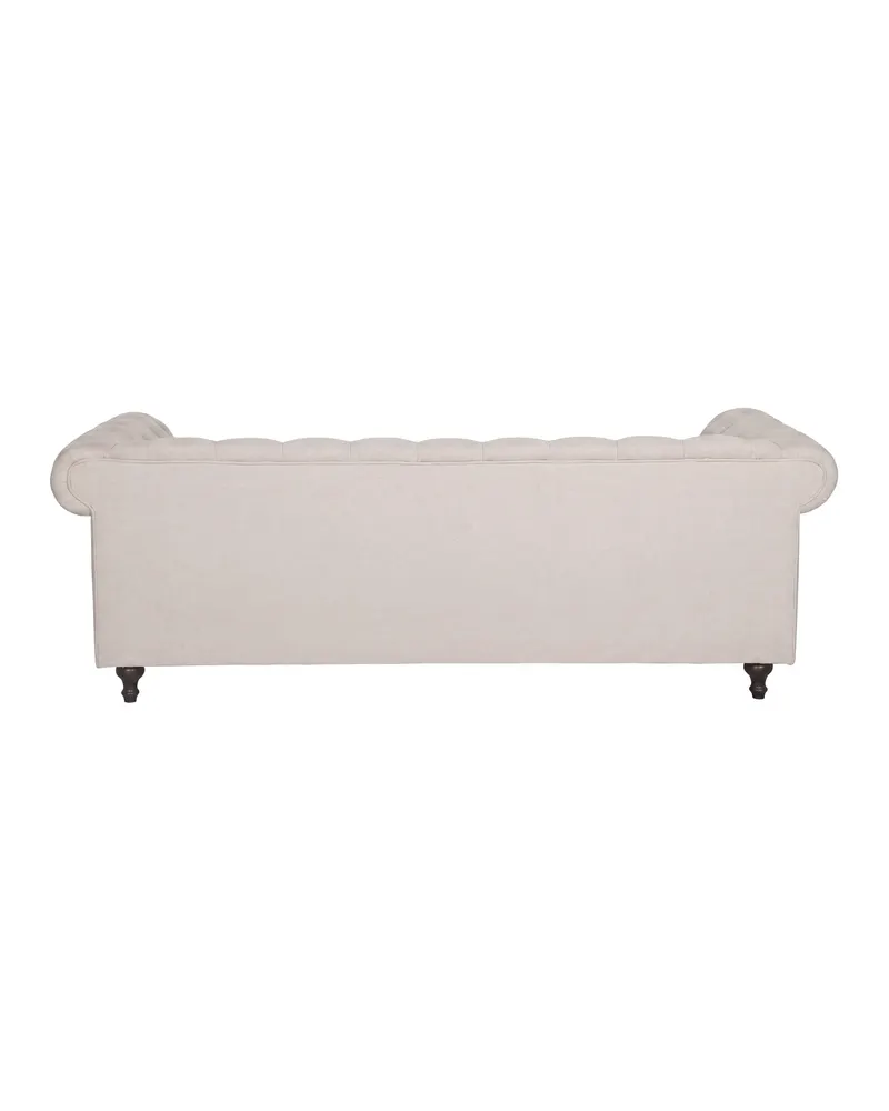 Velvet Chesterfield-Sofa aus Samt mit Knopfheftung in Beige, Gestell Schwarz, Ansicht 4