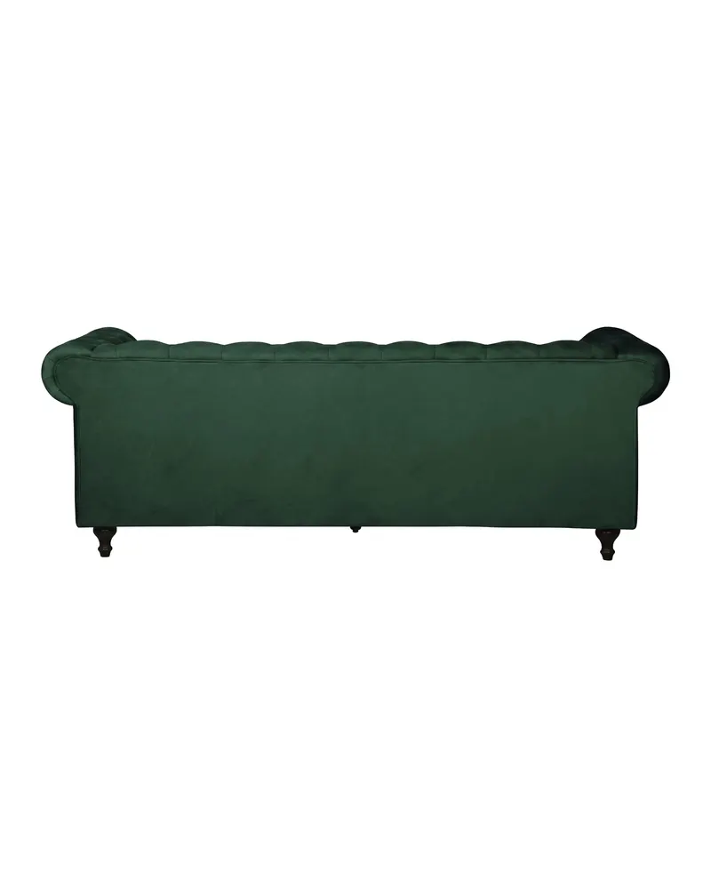 Velvet Chesterfield-Sofa aus Samt mit Knopfheftung in Grün, Gestell Schwarz, Ansicht 4