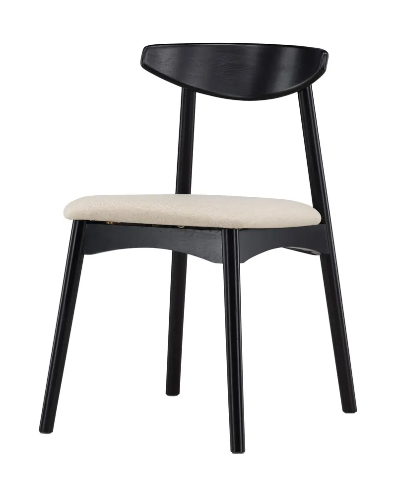 Ven Esszimmerstuhl aus Eiche mit Sitzkissen in Schwarz, Ansicht 6