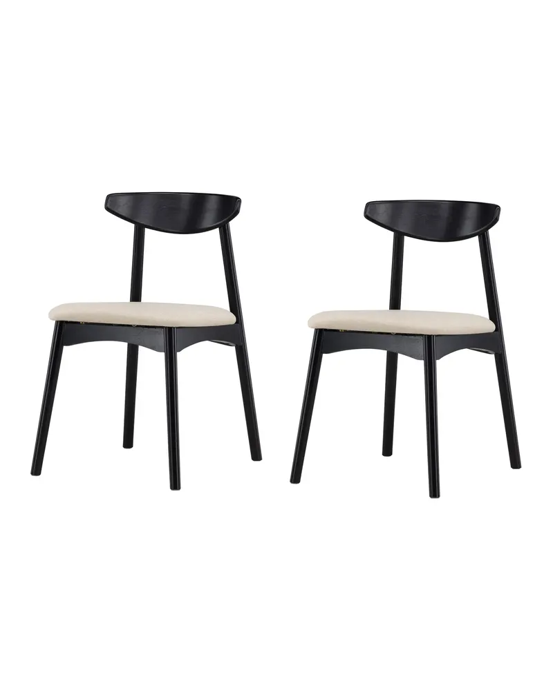 Ven Esszimmerstuhl aus Eiche mit Sitzkissen in Schwarz, Ansicht 7