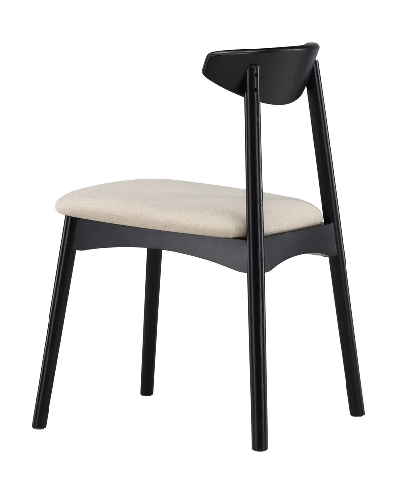 Ven Esszimmerstuhl aus Eiche mit Sitzkissen in Schwarz, Ansicht 8