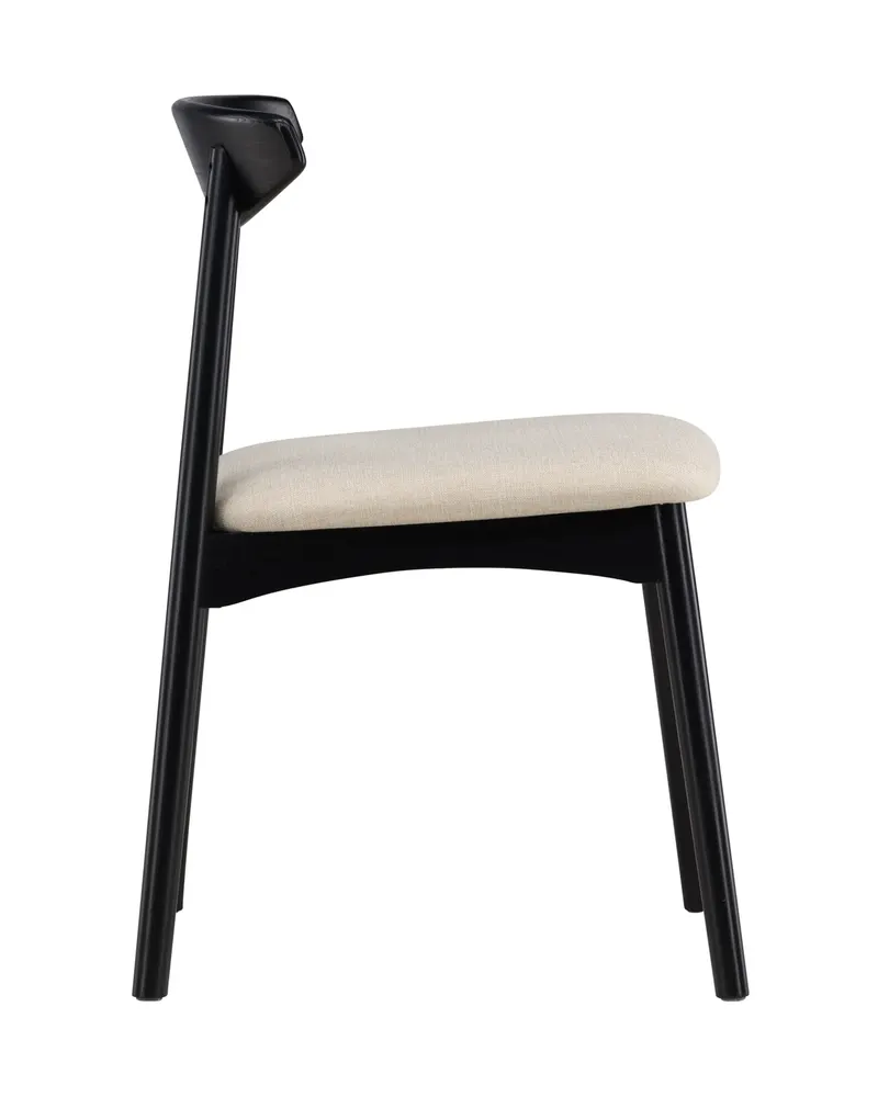 Ven Esszimmerstuhl aus Eiche mit Sitzkissen in Schwarz, Ansicht 12