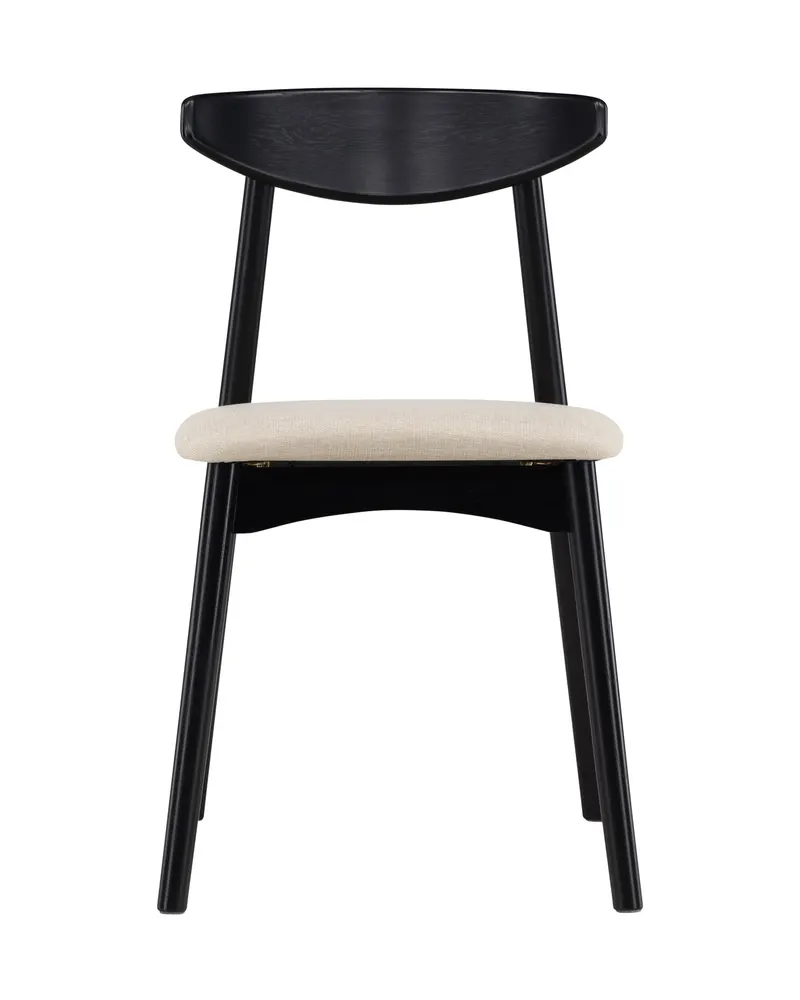 Ven Esszimmerstuhl aus Eiche mit Sitzkissen in Schwarz, Ansicht 2
