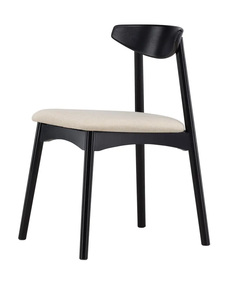 Ven Esszimmerstuhl aus Eiche mit Sitzkissen in Schwarz, Ansicht 3