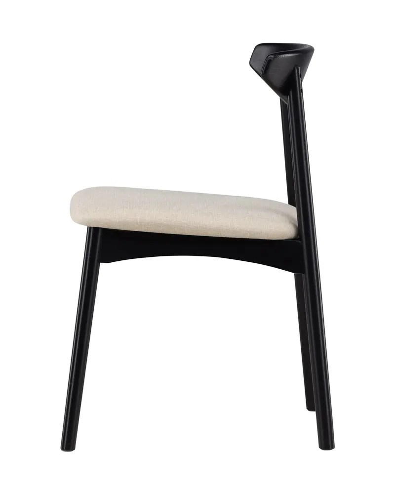 Ven Esszimmerstuhl aus Eiche mit Sitzkissen in Schwarz, Ansicht 4
