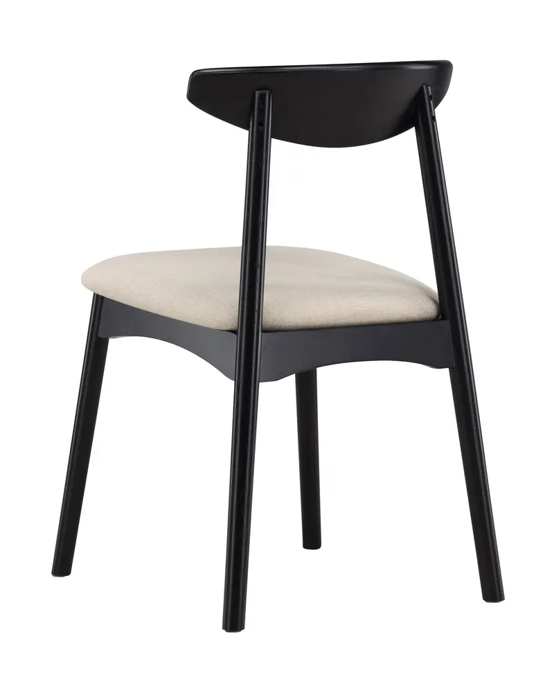 Ven Esszimmerstuhl aus Eiche mit Sitzkissen in Schwarz, Ansicht 5