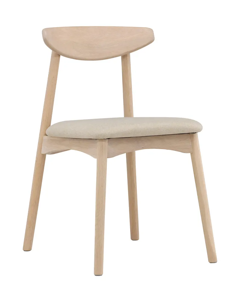 Ven Esszimmerstuhl aus Eiche mit Sitzkissen in Whitewash, Ansicht 1