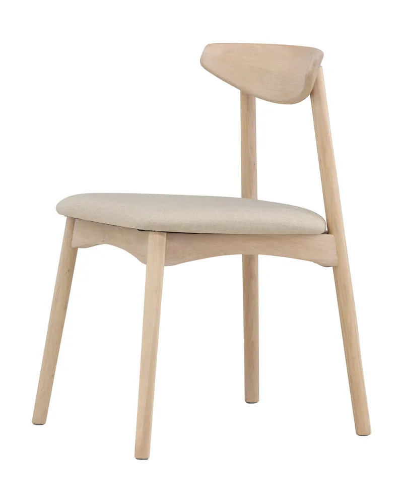 Ven Esszimmerstuhl aus Eiche mit Sitzkissen in Whitewash, Ansicht 7