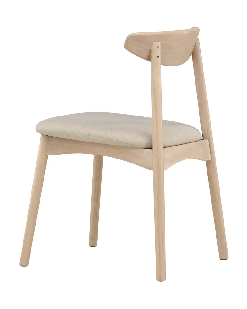 Ven Esszimmerstuhl aus Eiche mit Sitzkissen in Whitewash, Ansicht 8