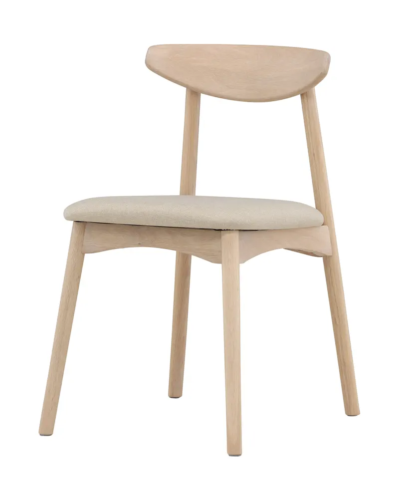 Ven Esszimmerstuhl aus Eiche mit Sitzkissen in Whitewash, Ansicht 3
