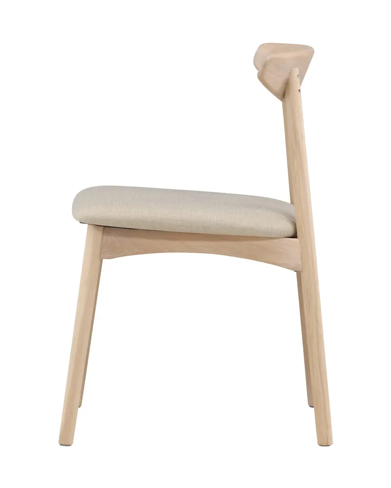 Ven Esszimmerstuhl aus Eiche mit Sitzkissen in Whitewash, Ansicht 5