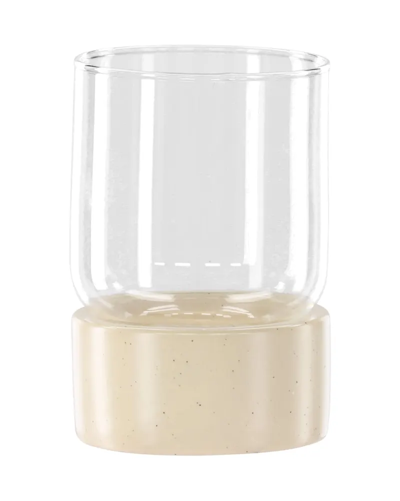 Vica Windlicht aus Glas mit Sockel aus Steinzeug