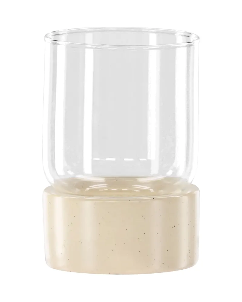 Vica Windlicht aus Glas mit Sockel aus Steinzeug, Ansicht 2