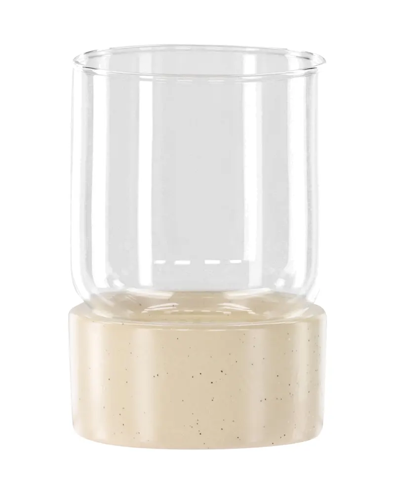 Vica Windlicht aus Glas mit Sockel aus Steinzeug, Ansicht 3