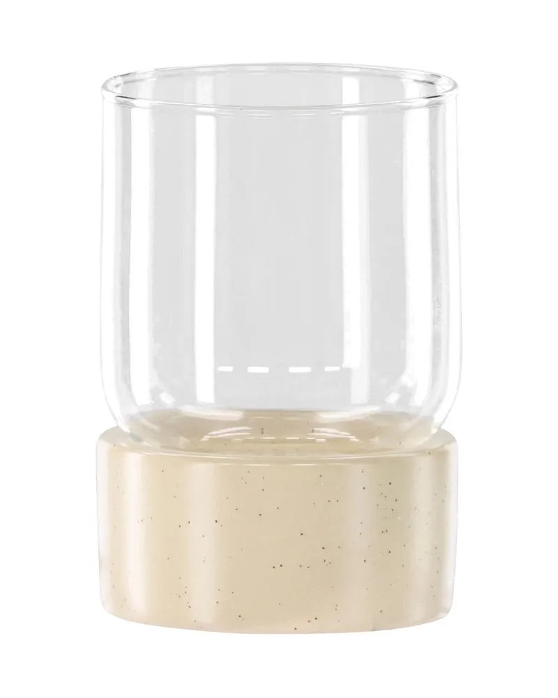 Vica Windlicht aus Glas mit Sockel aus Steinzeug, Ansicht 4