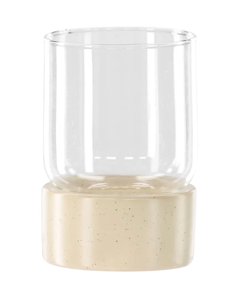 Vica Windlicht aus Glas mit Sockel aus Steinzeug, Ansicht 5