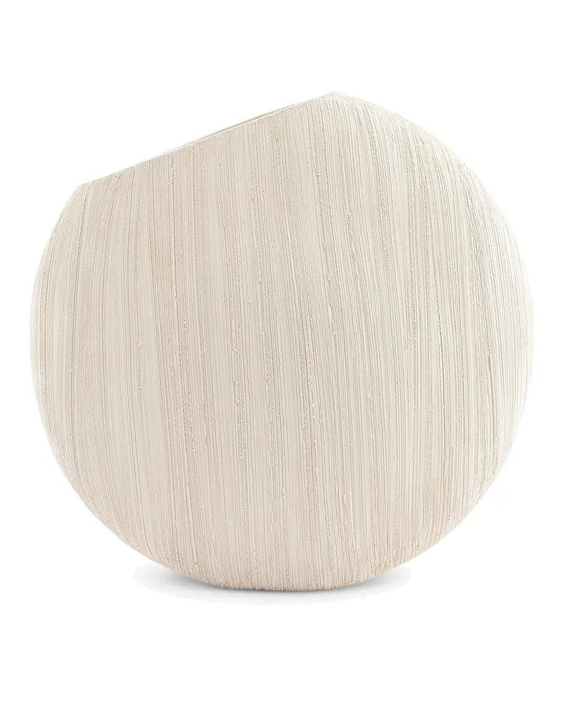 Vico Vase aus beigem Steinzeug, rund, oval oder frei geformt