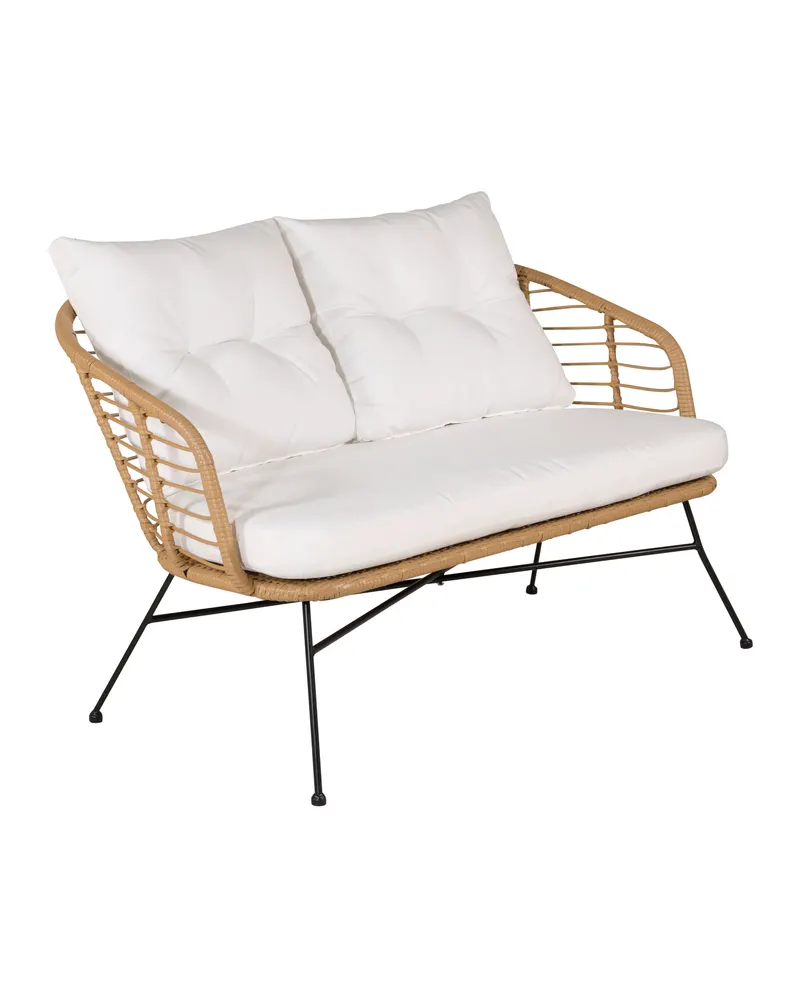 Viga Gartenlounge in Natur mit Sofa, zwei Sesseln und Couchtisch, Ansicht 5