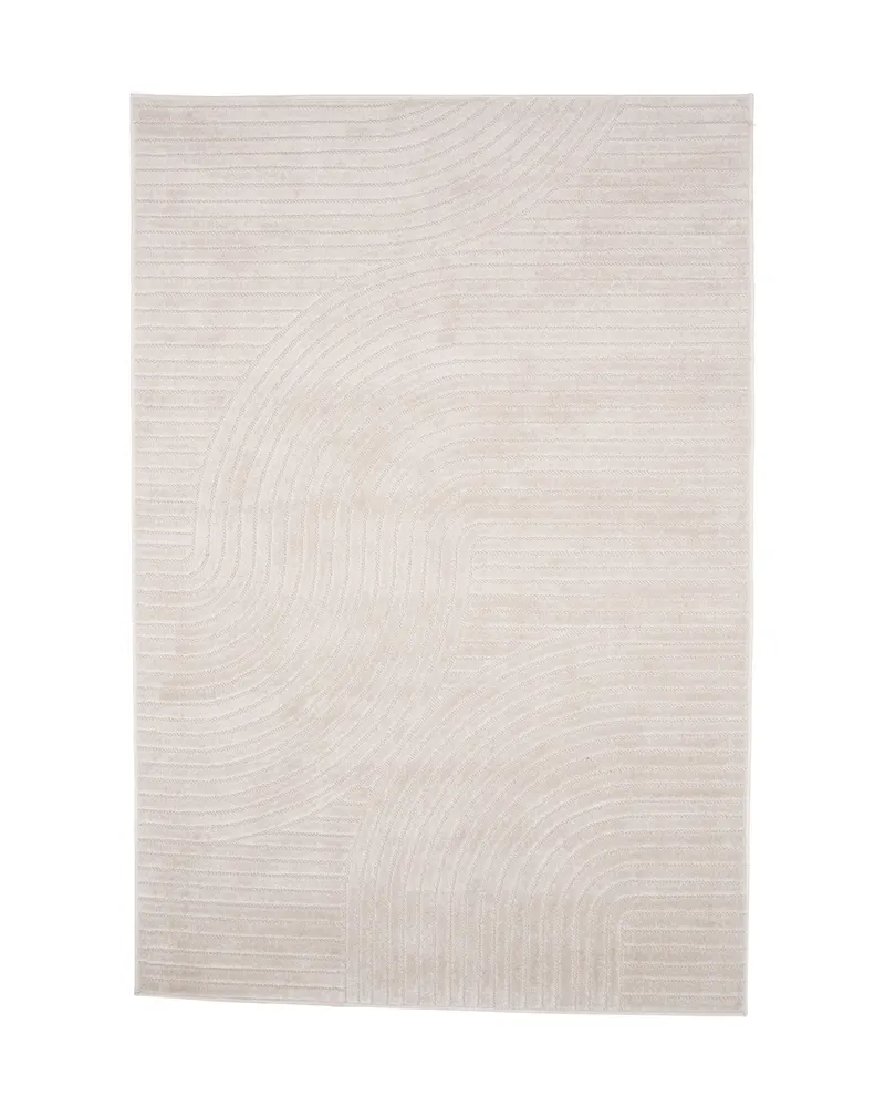 Vince Teppich mit Linienmuster in 290 × 200 cm, Weiß, Ansicht 1