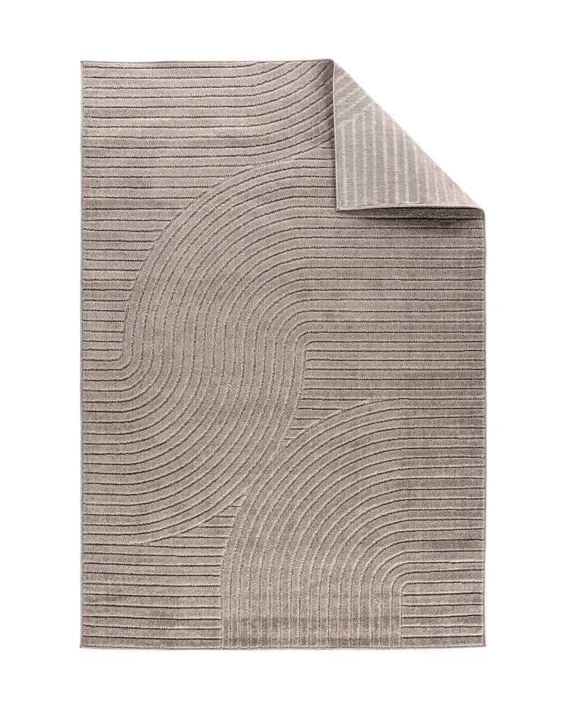 Vince Teppich mit Linienmuster in 340 × 240 cm, Braun, Ansicht 2