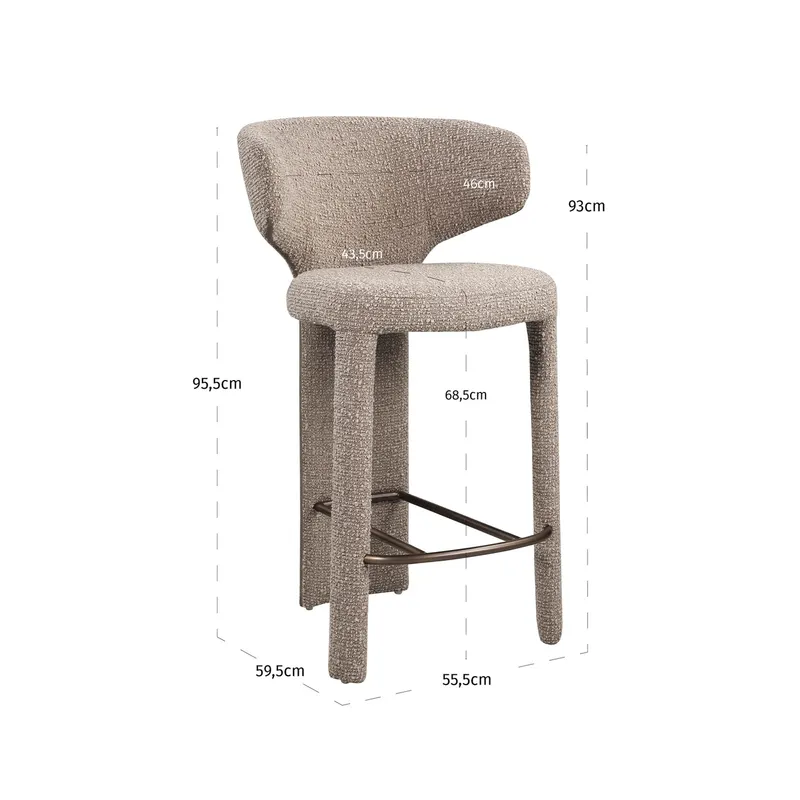 Counterstuhl Viola, Mocca chunky von Richmond Interiors, Maßzeichnung 8