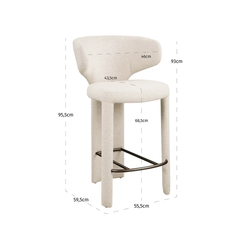 Counterstuhl Viola, Biscotti von Richmond Interiors, Maßzeichnung 8