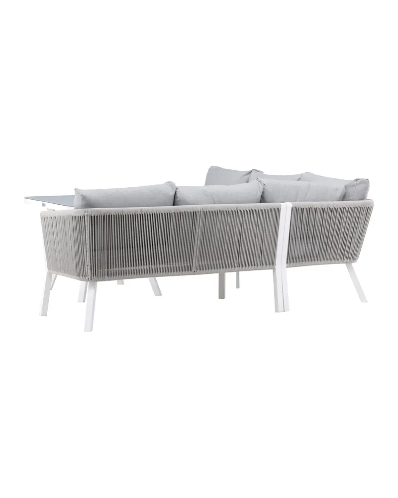 Virya Gartenlounge mit L-Ecksofa und quadratischem Tisch, Ansicht 3