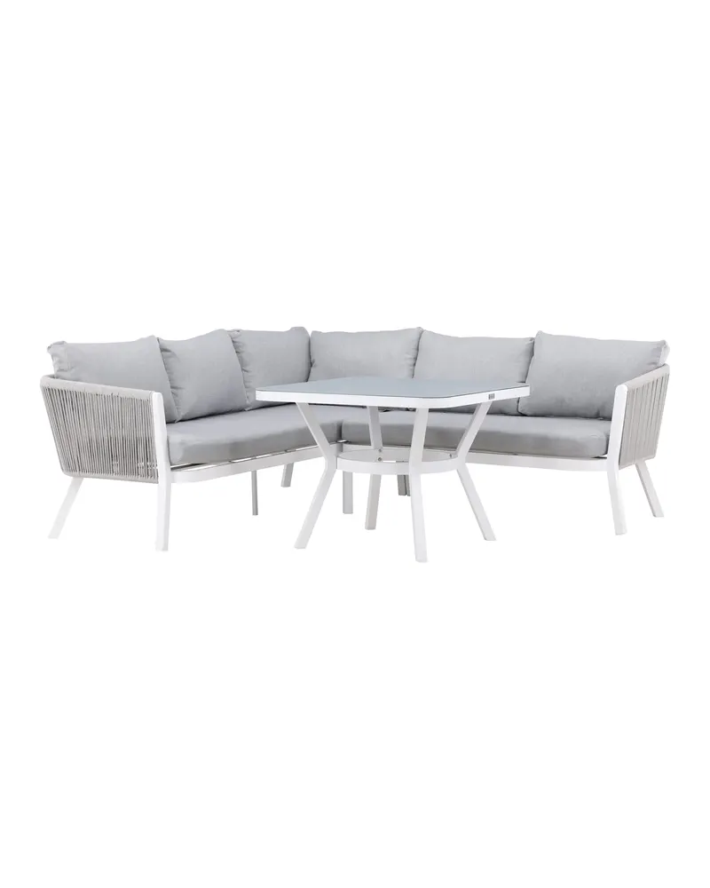 Virya Gartenlounge mit L-Ecksofa und quadratischem Tisch, Ansicht 4