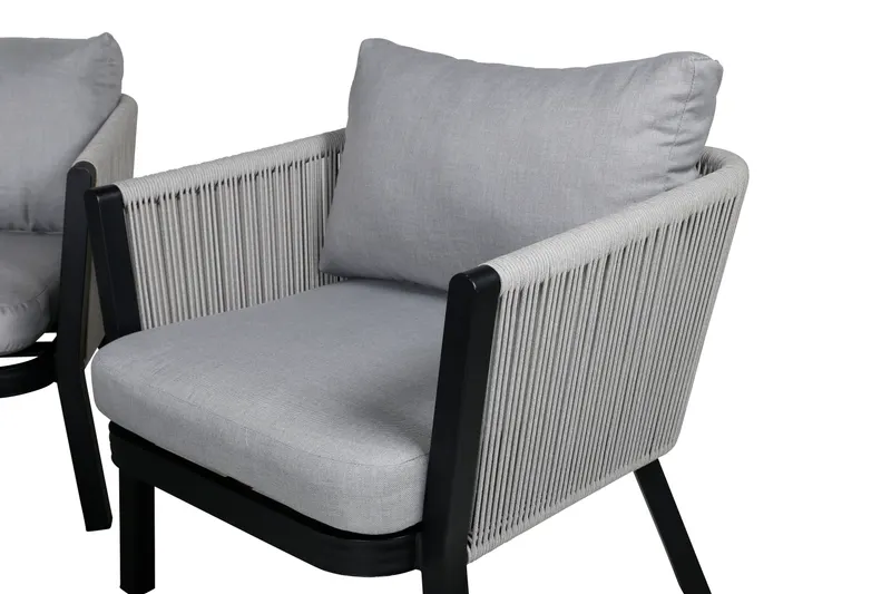 Virya Gartenlounge aus Aluminium mit Seilrücken und Couchtisch, Ansicht 4