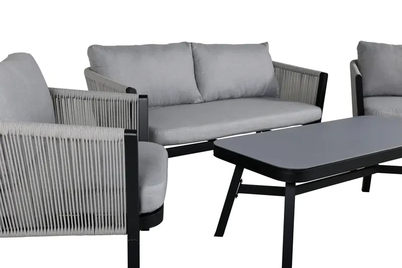 Virya Gartenlounge aus Aluminium mit Seilrücken und Couchtisch, Ansicht 5