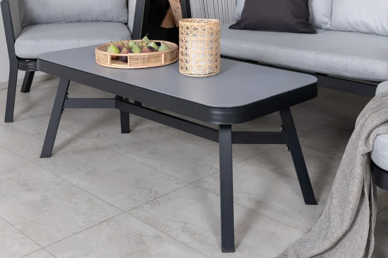 Virya Gartenlounge aus Aluminium mit Seilrücken und Couchtisch, im Wohnraum, Ansicht 6
