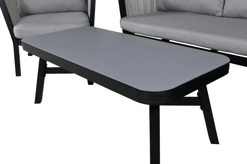 Virya Gartenlounge aus Aluminium mit Seilrücken und Couchtisch, Ansicht 3