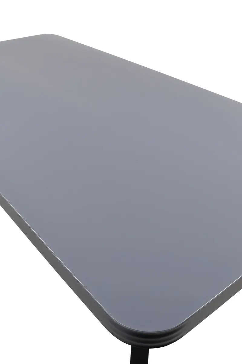 Virya Gartentisch mit Mattglasplatte in 200 × 100 cm, Schwarz / Grau, Gestell Schwarz, Ansicht 3