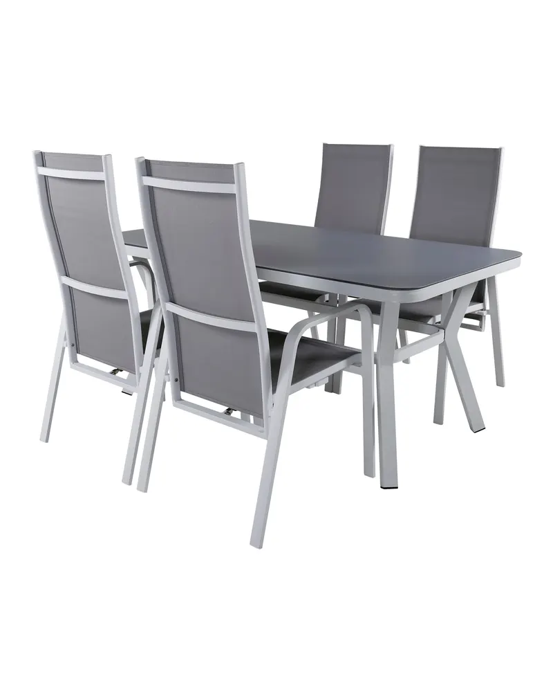 Virya & Copacabana Gartenmöbel-Set mit Glastisch und 4 Sesseln, Ansicht 2