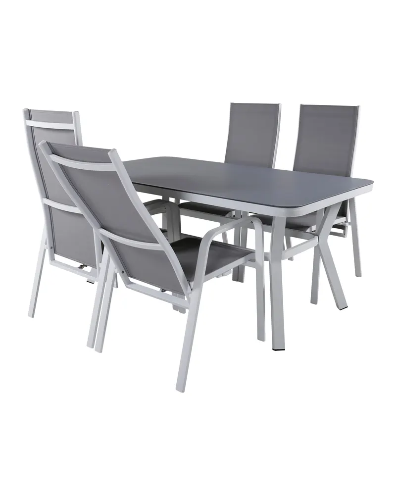 Virya & Copacabana Gartenmöbel-Set mit Glastisch und 4 Sesseln, Ansicht 3