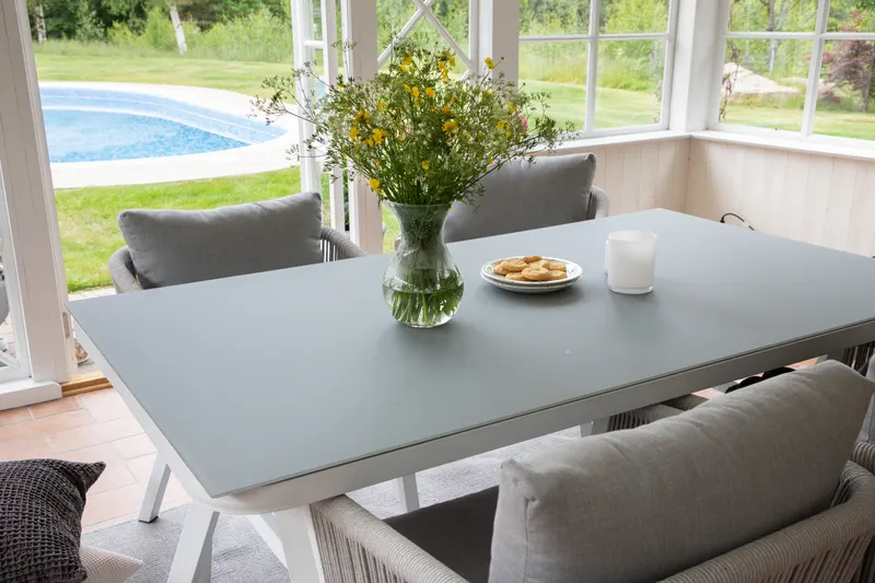 Virya & Virya Gartenmöbel-Set mit Glastisch und 4 Seilstühlen, im Wohnraum, Ansicht 4