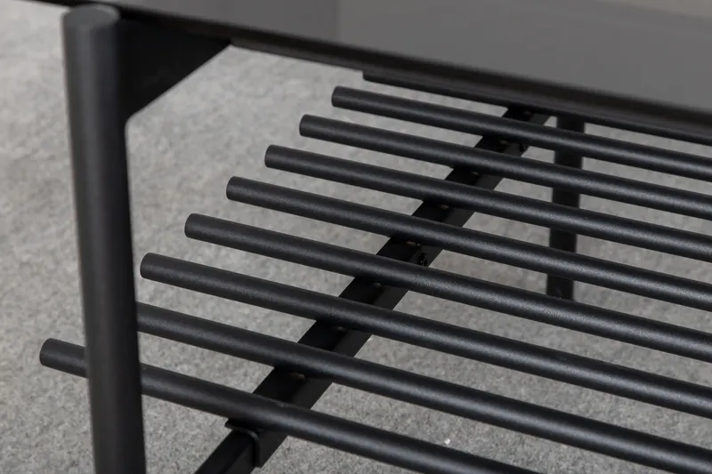 Von Staf rechteckiger Couchtisch aus Glas mit Ablage, im Wohnraum, Ansicht 5