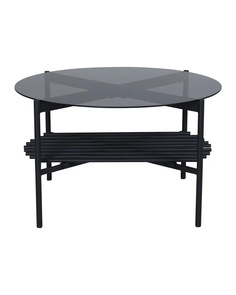 Von Staf Couchtisch aus Glas mit Ablage, Schwarz