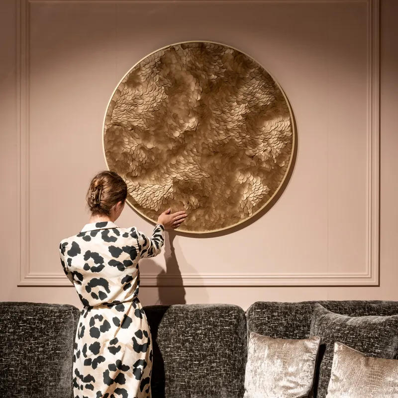 Wandbild Bloom, Goldfarben von Richmond Interiors, Produktansicht 4