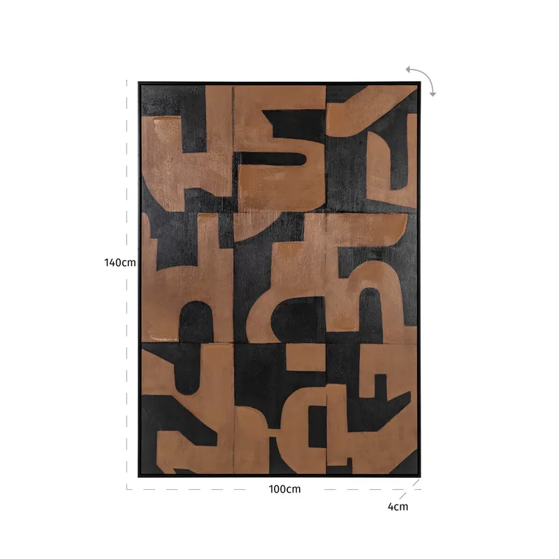 Wandbild Cascade, Braun von Richmond Interiors, Maßzeichnung 12
