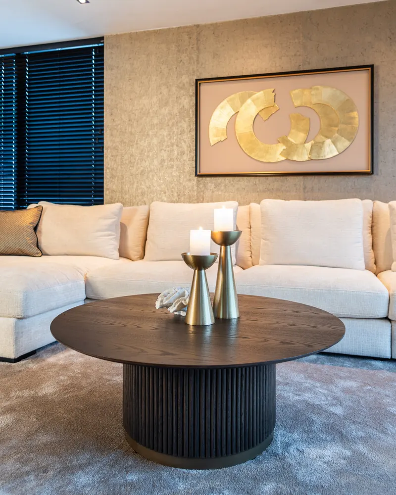 Wandbild Eden, Schwarz/Goldfarben von Richmond Interiors, Wohnbeispiel 6, im Wohnraum
