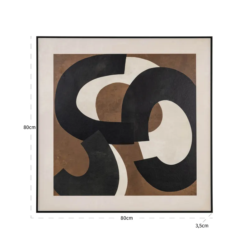Wandbild Euphoria, Braun, rechts von Richmond Interiors, Maßzeichnung 6
