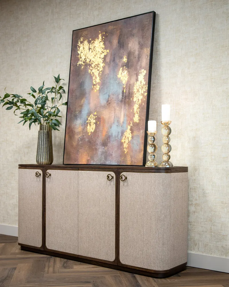Wandbild Golden, Goldfarben von Richmond Interiors, Wohnbeispiel 9, im Wohnraum