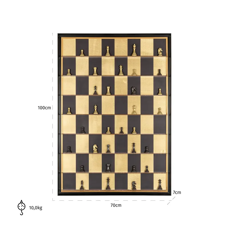 Wandbild Nala, Schwarz/Goldfarben von Richmond Interiors, Maßzeichnung 3