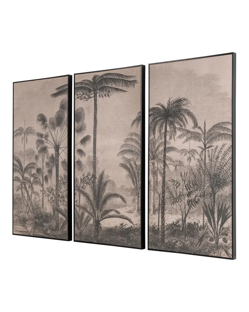 Wandbild Rhapsody, Braun, 3er-Set von Richmond Interiors, Produktansicht 3