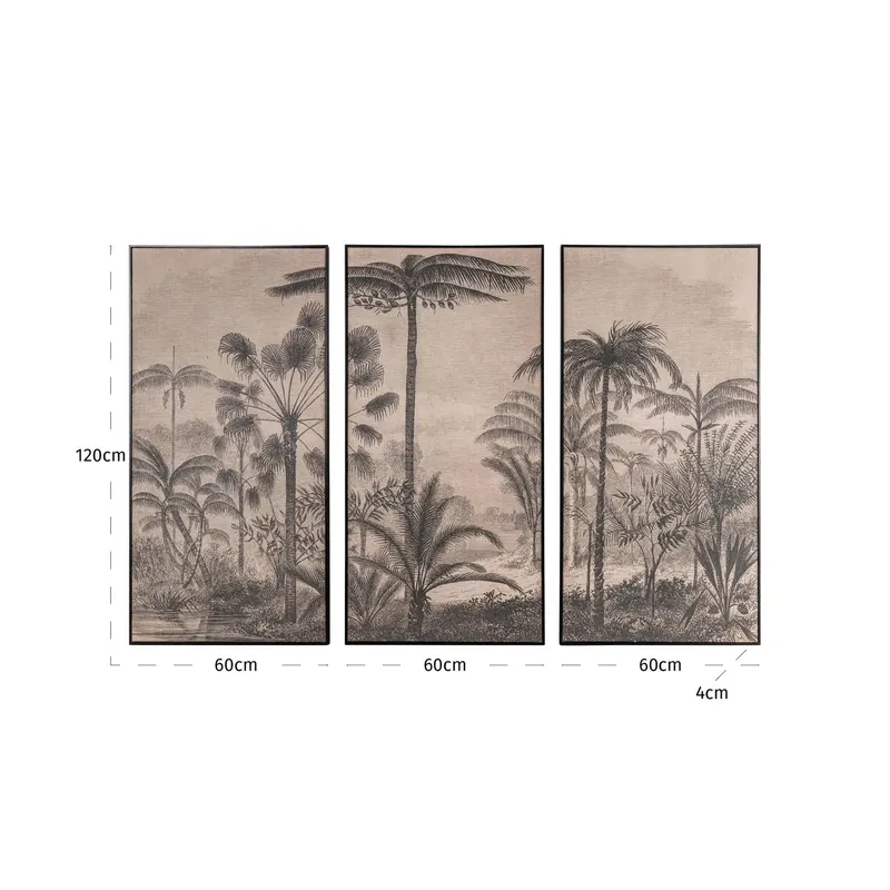 Wandbild Rhapsody, Braun, 3er-Set von Richmond Interiors, Maßzeichnung 6