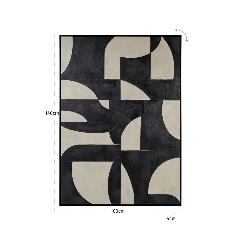 Wandbild Splendor, Schwarz von Richmond Interiors, Maßzeichnung 8